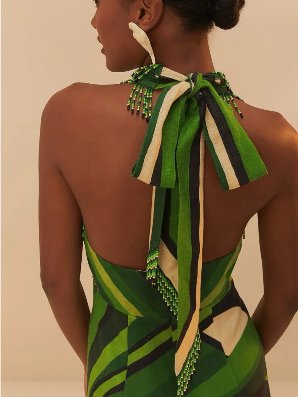 FARM Rio Green Tree Toucan Halter Maxi Dress, NWT, XS - Picture 6 of 11